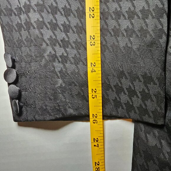 Boohoo Man Black Houndstooth Formal Suit Blazer Pants Jacket 44 Pants 36 x 29 - Picture 9 of 16